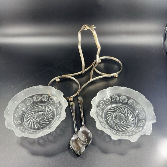 Mid Century Divided Tray With Bowls Dish Made In England Serving Tray Plated VTG - Picture 9 of 16